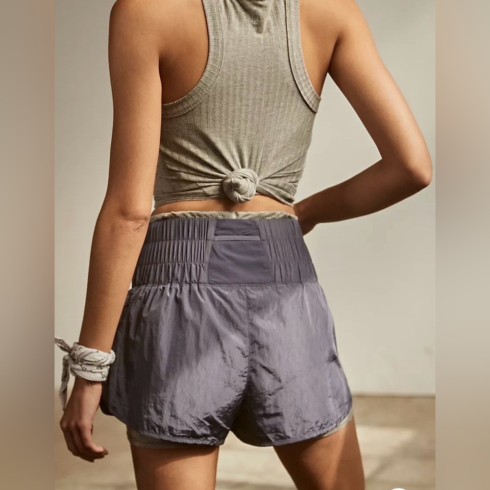 Free People Movement “The Way Home” Purple High-Waisted Shorts Size Medium - Picture 6 of 7